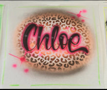 Load image into Gallery viewer, Custom Personalized Cheetah Airbrush Name T-shirt
