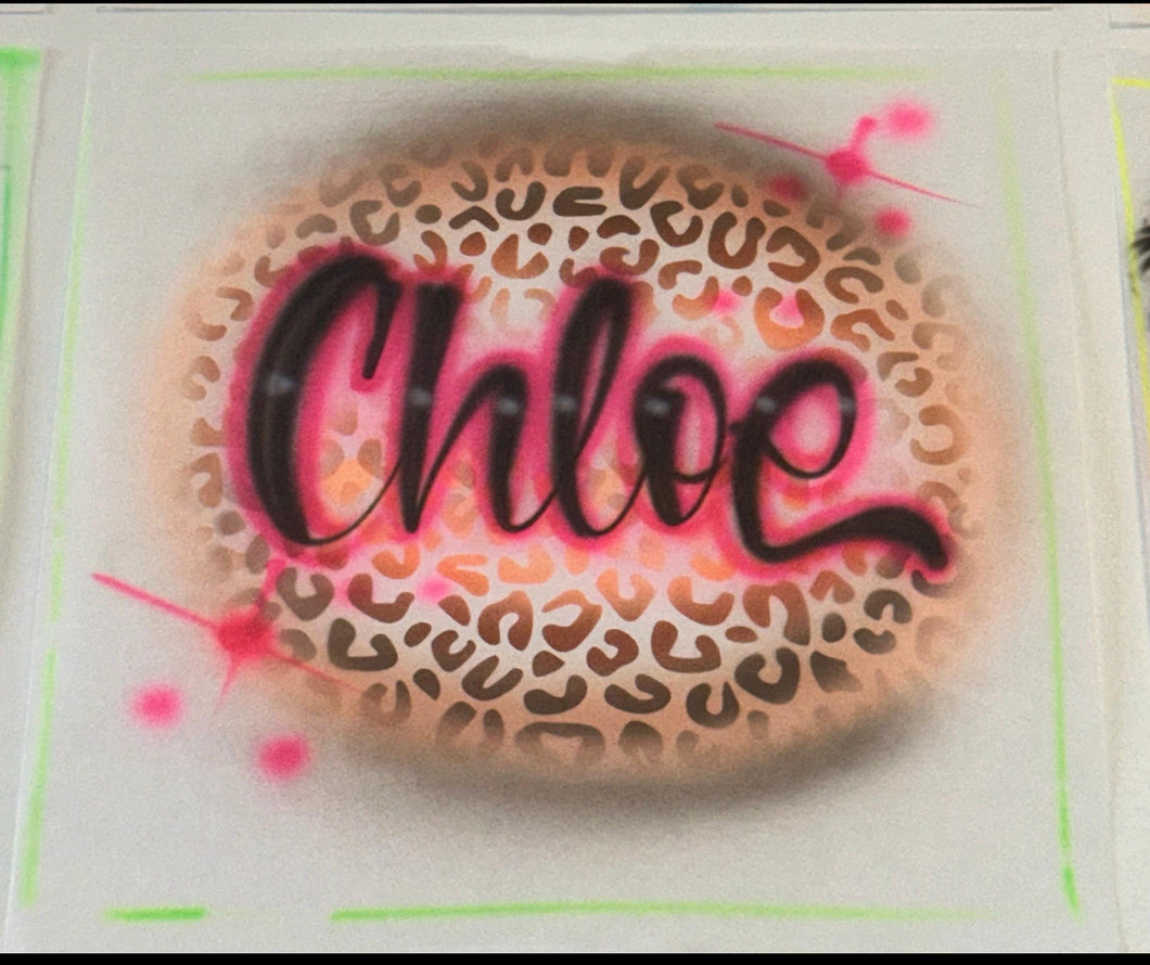 Custom Personalized Cheetah Airbrush Name T-shirt