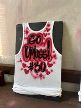 Load image into Gallery viewer, Maroon Custom Airbrush Ribbed Tank Top Game Day Personalized Outfit idea
