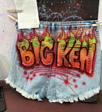 Load image into Gallery viewer, Custom Airbrush Name Jean Shorts | Personalized Shorts
