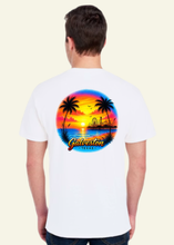 Load image into Gallery viewer, Galveston Orange Sunset Airbrush-Style Tee
