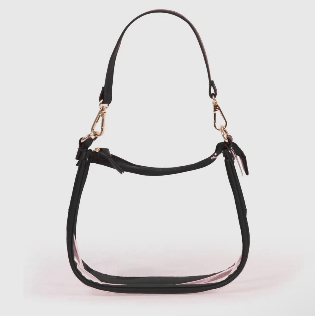 The Clara Game Day Clear Purse in Black