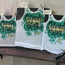 Load image into Gallery viewer, Green Custom Airbrush Game Day Tank Top
