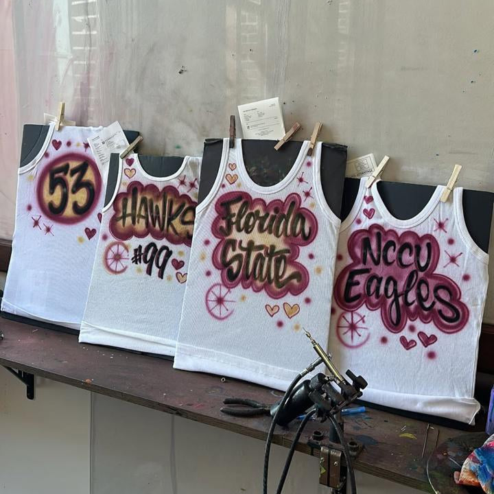 Maroon Custom Airbrush Game Day Tank Top