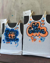 Load image into Gallery viewer, Orange Custom Airbrush Game Day Tank Top
