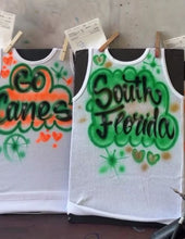Load image into Gallery viewer, Green Custom Airbrush Game Day Tank Top
