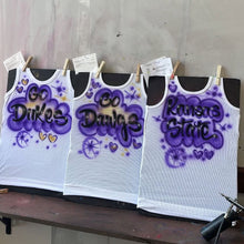 Load image into Gallery viewer, Purple Custom Airbrush Game Day Tank Top
