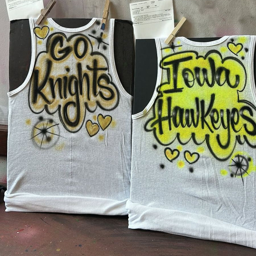 Yellow/Gold Custom Airbrush Game Day Tank Top