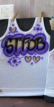 Load image into Gallery viewer, Purple Custom Airbrush Game Day Tank Top
