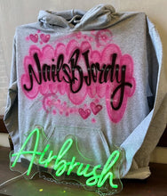 Load image into Gallery viewer, Custom Airbrush Game Day Hoodie | Customizable Gray Hoodie | Personalized Game Day Hoodie
