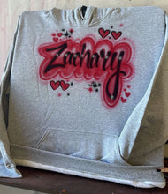 Load image into Gallery viewer, Custom Airbrush Game Day Hoodie | Customizable Gray Hoodie | Personalized Game Day Hoodie
