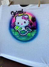 Load image into Gallery viewer, Hello Kitty Mermaid Custom  Personalized Airbrush Name Brach Vacation T-shirt
