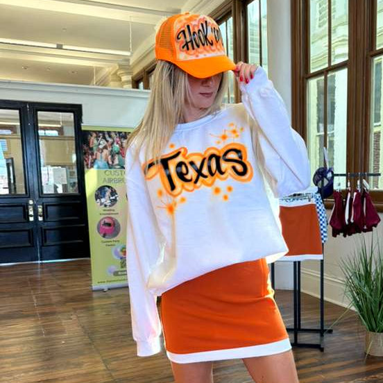 Custom Airbrush Game Day Fleece Crewneck Sweater 🏈