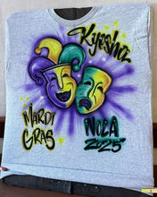 Load image into Gallery viewer, Mardi Gras Custom Personalized Airbrush Name T-Shirt

