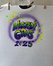Load image into Gallery viewer, Mardi Gras Custom Personalized Airbrush Name T-Shirt
