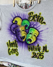 Load image into Gallery viewer, Mardi Gras Custom Personalized Airbrush Name T-Shirt
