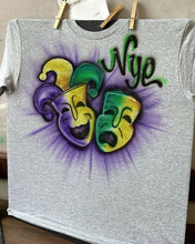 Load image into Gallery viewer, Mardi Gras Custom Personalized Airbrush Name T-Shirt
