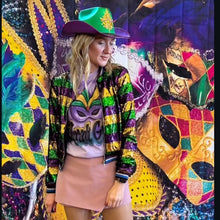 Load image into Gallery viewer, Mardi Gras Sequin Zipper Jacket
