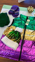 Load image into Gallery viewer, 🎭 Mardi Gras Metallic Colorblock Vest – One Size
