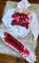 Load image into Gallery viewer, Custom Airbrush Kids Set | Personalized Name Hoodie &amp; Sweatpants | Retro 90s Style

