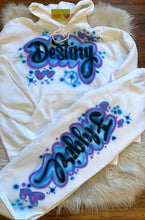 Load image into Gallery viewer, Custom Airbrush Kids Set | Personalized Name Hoodie &amp; Sweatpants | Retro 90s Style
