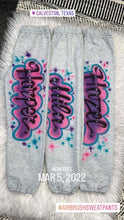 Load image into Gallery viewer, Custom Airbrush Kids Set | Personalized Name Hoodie &amp; Sweatpants | Retro 90s Style
