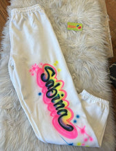 Load image into Gallery viewer, Custom Airbrush Kids Sweatpants | Personalized Name Outfit | Youth Custom Airbrush Clothing | Birthday Gift for Kids
