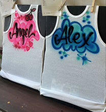 Load image into Gallery viewer, Custom Airbrush Kids White Ribbed Tank Top
