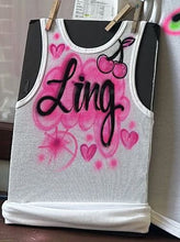 Load image into Gallery viewer, Custom Airbrush Kids White Ribbed Tank Top
