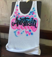 Load image into Gallery viewer, Custom Airbrush Kids White Ribbed Tank Top

