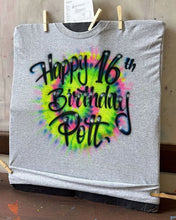Load image into Gallery viewer, Front &amp; Back Personalized Airbrush Shirt – Custom Name + Colors
