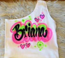 Load image into Gallery viewer, Custom Airbrush One Shoulder Crop Tank Top
