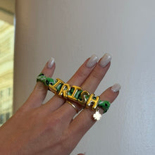 Load image into Gallery viewer, Custom Bandana Slider Bracelet with Gold Letters • College Game Day Spirit Jewelry
