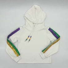 Load image into Gallery viewer, Customizable Children Sequin Side Jogger Set | Kids' Personalizable Sequin Mardi Gras Sweatshirt and Sweatpants Outfit
