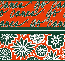 Load image into Gallery viewer, "Go Canes" - Miami Hurricanes Spirit Satin Skinny Scarf - Reversible Game Day Accessory
