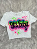 Custom Airbrush Mardi Gras Crop Top – Personalized Carnival Top