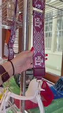 Load and play video in Gallery viewer, Texas A&amp;M "Gig'em Aggies" 2" Wide Printed Purse Strap / Game Day Football Team Crossbody Stadium Bag Strap
