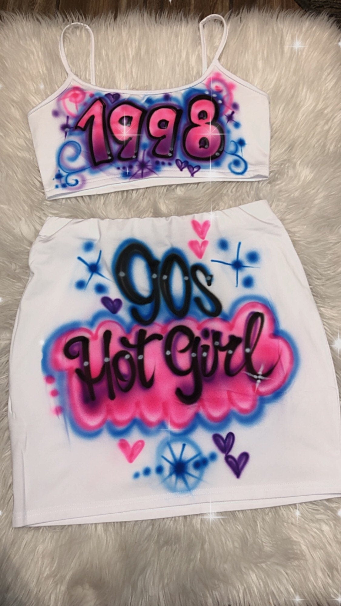 Airbrush Jeans Name Art for Your Overalls Jacket Skirt Shorts