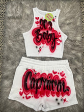 Load image into Gallery viewer, Custom Airbrush Booty Shorts Crop Top Set
