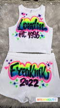 Load image into Gallery viewer, Custom Airbrush Booty Shorts Crop Top Set
